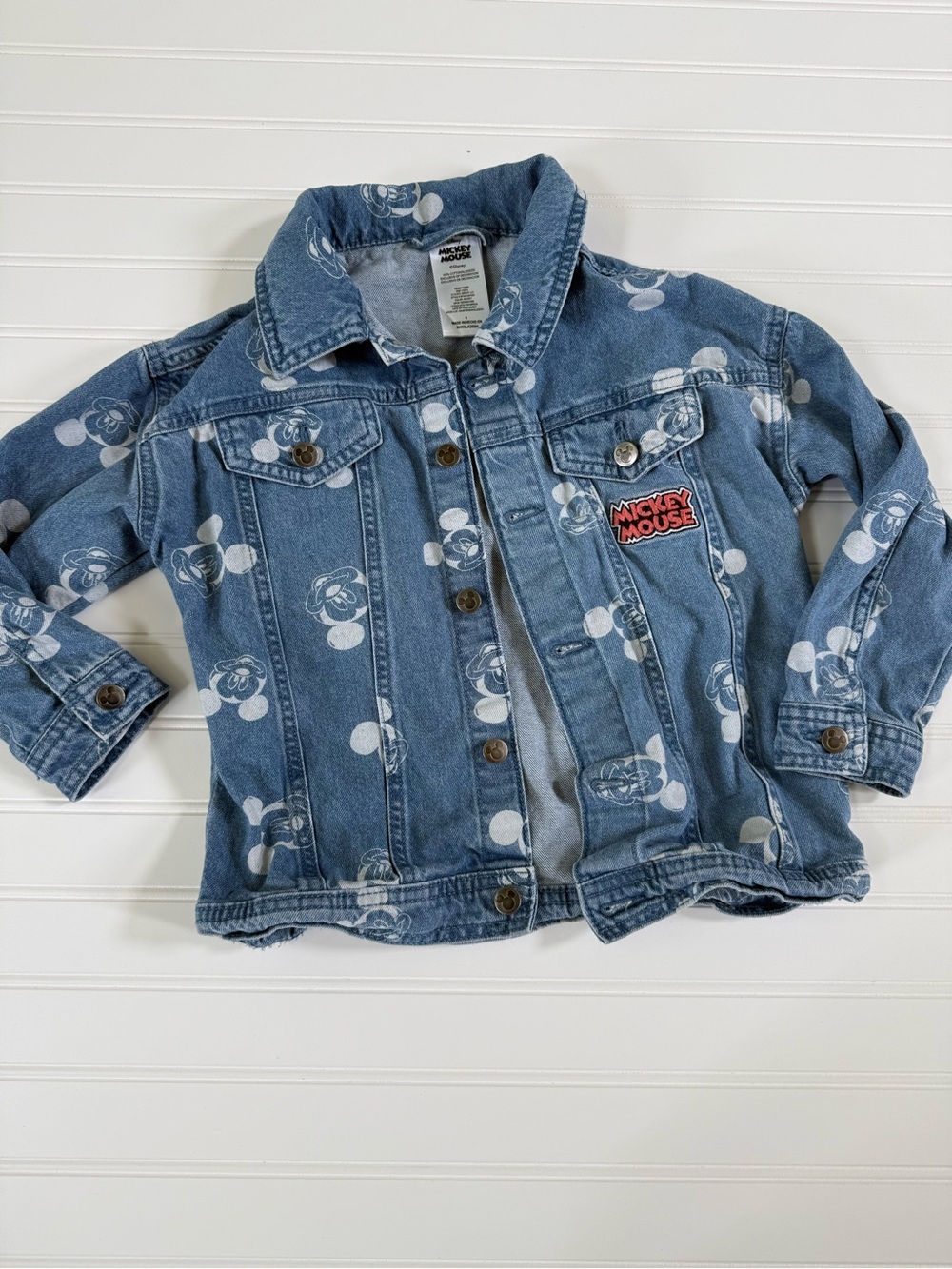 Disney Blue Denim Mickey Mouse Print Jacket